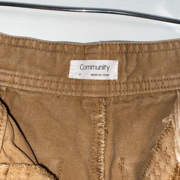 Aritzia Faded Dark Khaki Raw Edge pants - Picture 2 of 2